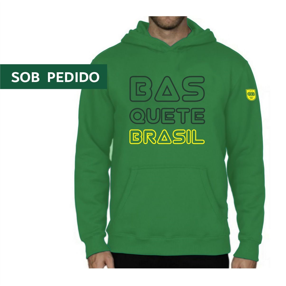 2 MOLETON UNISEX - BASQUETE BRASIL - VERDE BANDEIRA - Imagem 1