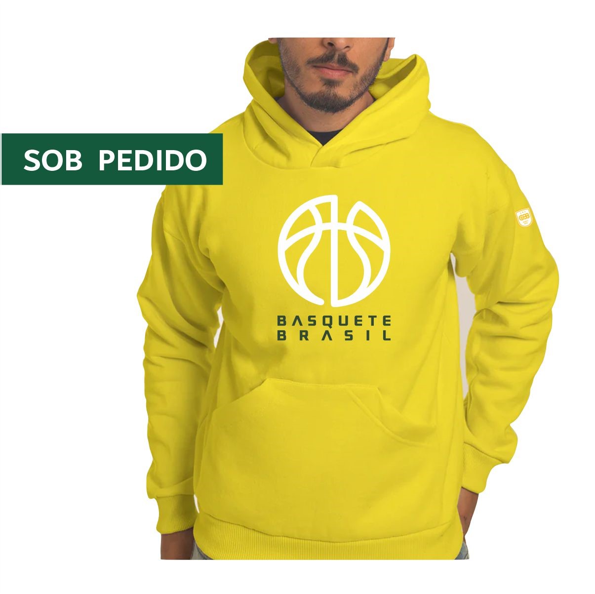2 MOLETON UNISEX - BASQUETE BRASIL - AMARELO - Imagem 1