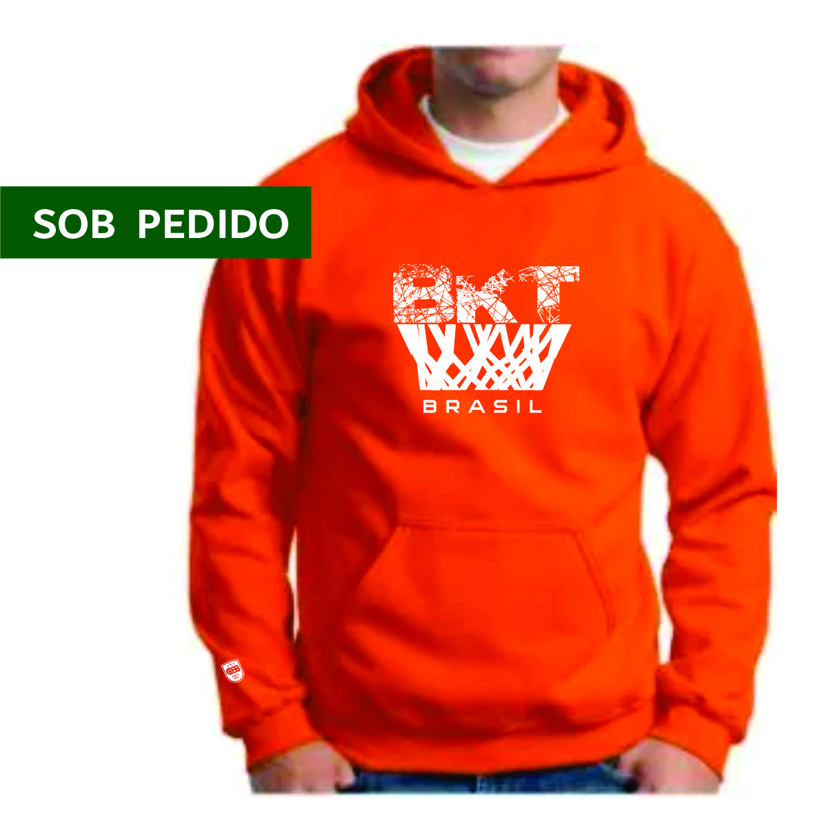 MOLETONS SOB PEDIDO13 MOLETON UNISEX - BASQUETE BRASIL - LARANJA - Imagem 1