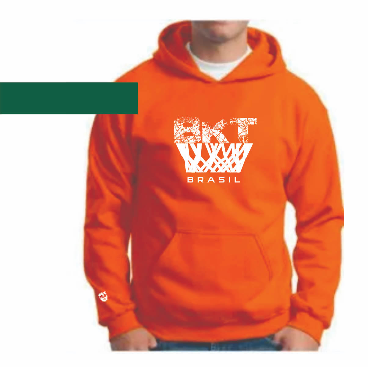1 MOLETON UNISEX - BASQUETE BRASIL - LARANJA - GG - Imagem 1