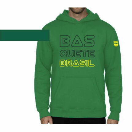 MOLETON UNISEX  - BASQUETE  BRASIL - VERDE BANDEIRA - GG